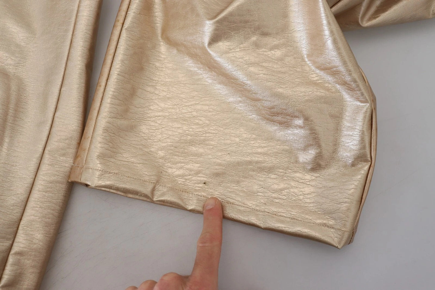 Dolce & Gabbana Metallic Gold Polyester StraightTrouser Pants