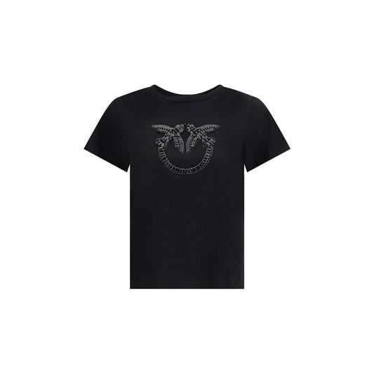PINKO Black Cotton T-Shirt