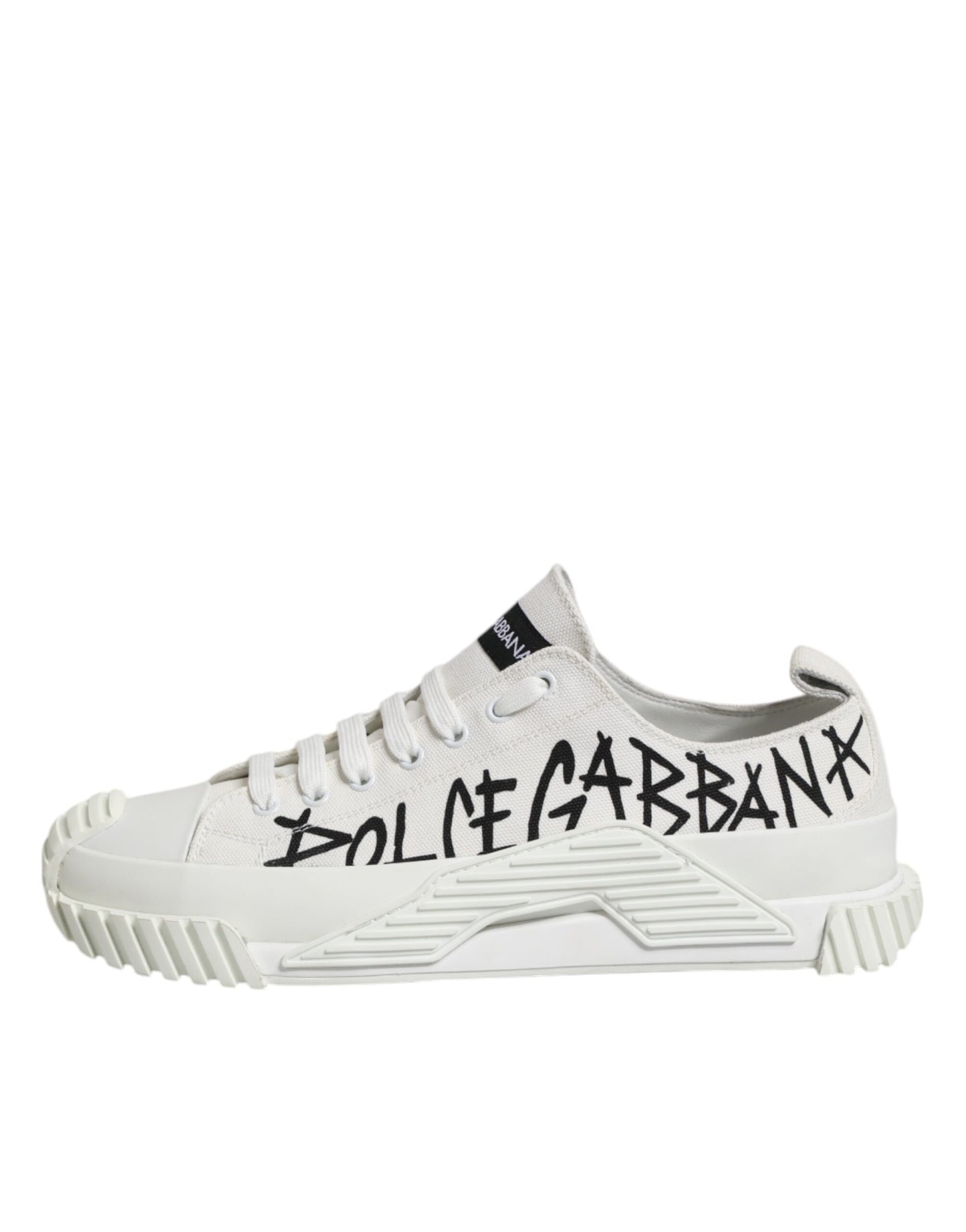 Dolce & Gabbana White Logo Graffiti Low Top Sneakers Shoes