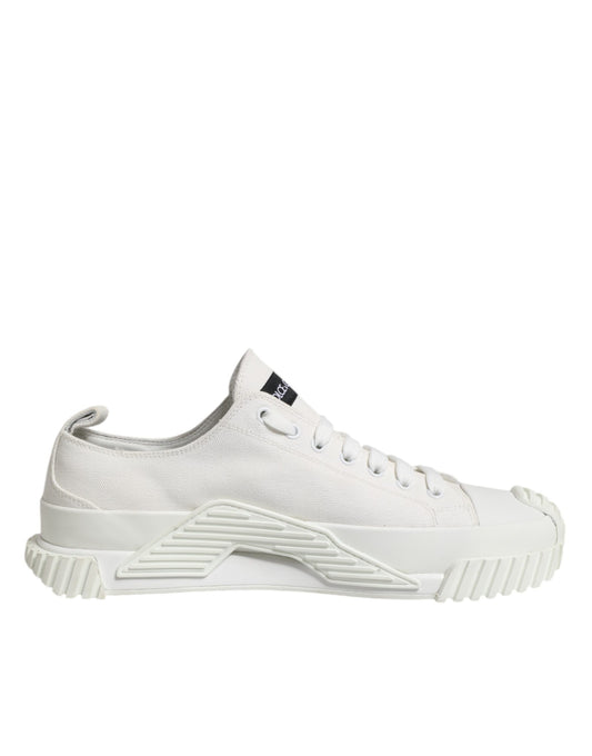 Dolce & Gabbana White Logo Graffiti Low Top Sneakers Shoes