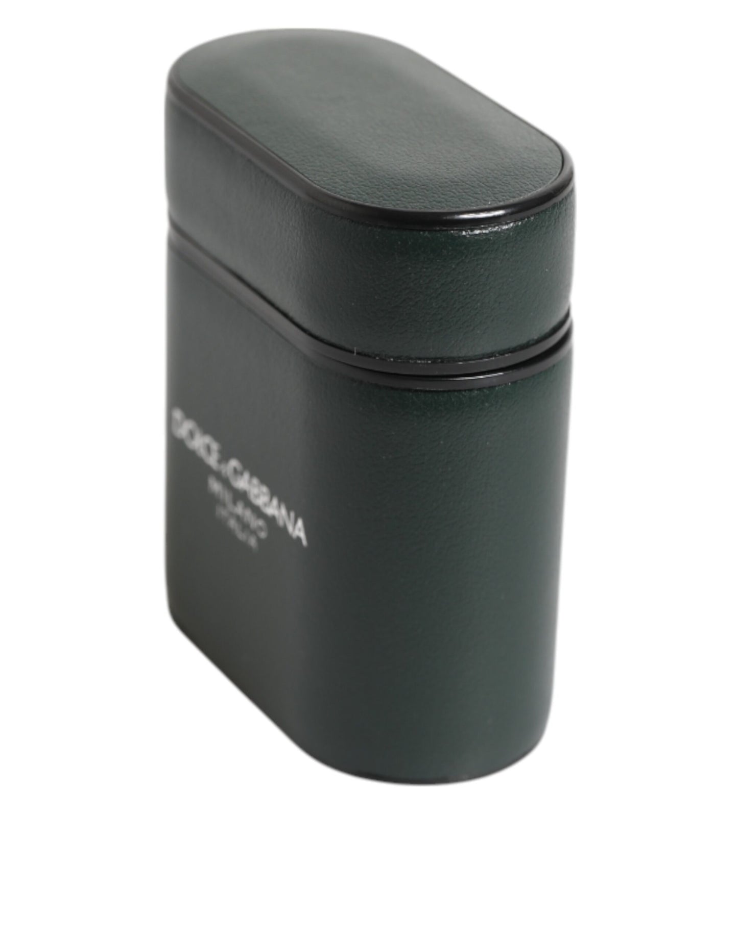 Dolce & Gabbana Army Green Calfskin Leather Logo Flip Holder Airpods Case