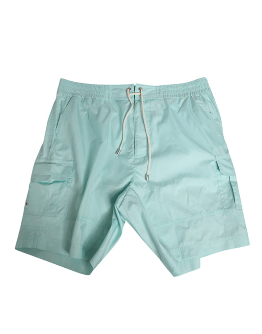 Dolce & Gabbana Aqua Blue Polyester Beachwear Men Shorts Swimwear