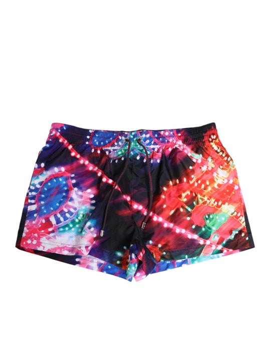 Dolce & Gabbana Multicolor Neon Print Polyester Shorts Swimwear