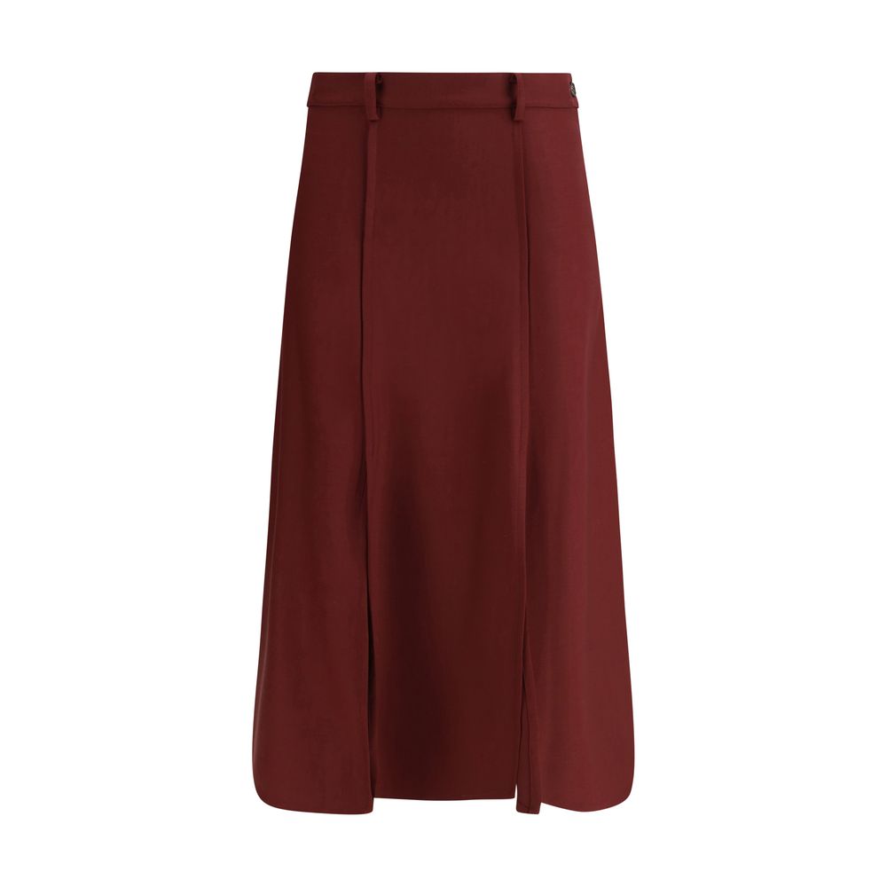 Crida Milano Bordeaux Wool Midi Skirt