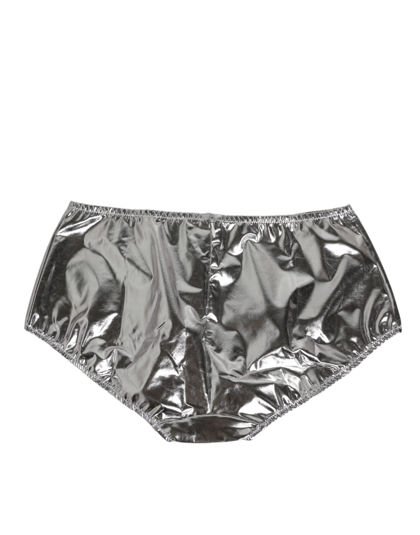 Dolce & Gabbana Silver Metallic High Waist Bikini Bottom Women  Underwear
