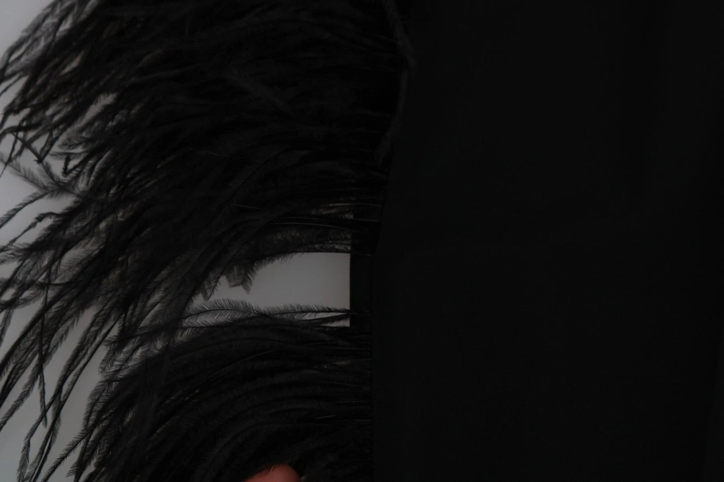 Dolce & Gabbana Black Feather Straight High Waist Pants