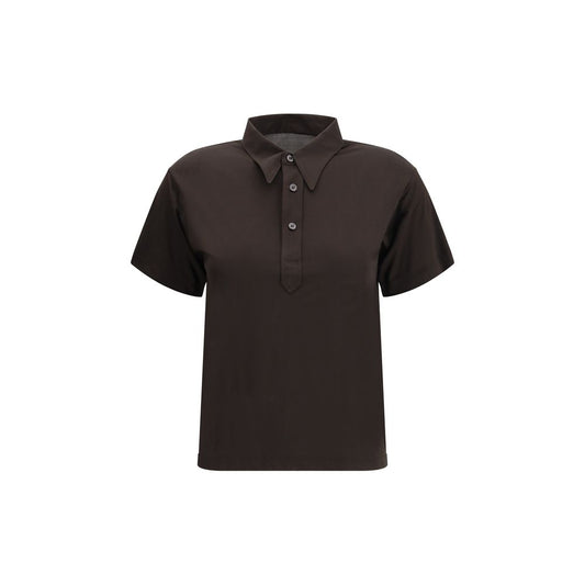 Margiela Brown Viscose Polo Shirt