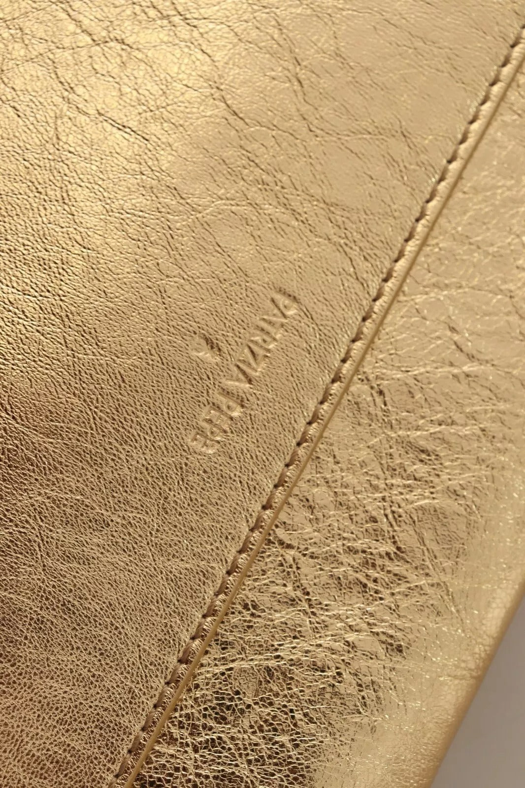 Patrizia Pepe Gold Leather Embellished Shoulder Strap Bag