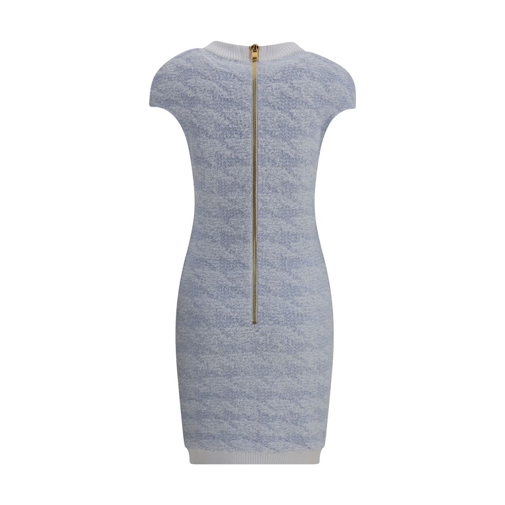 Balmain Light Blue Polyamide Casual Dress