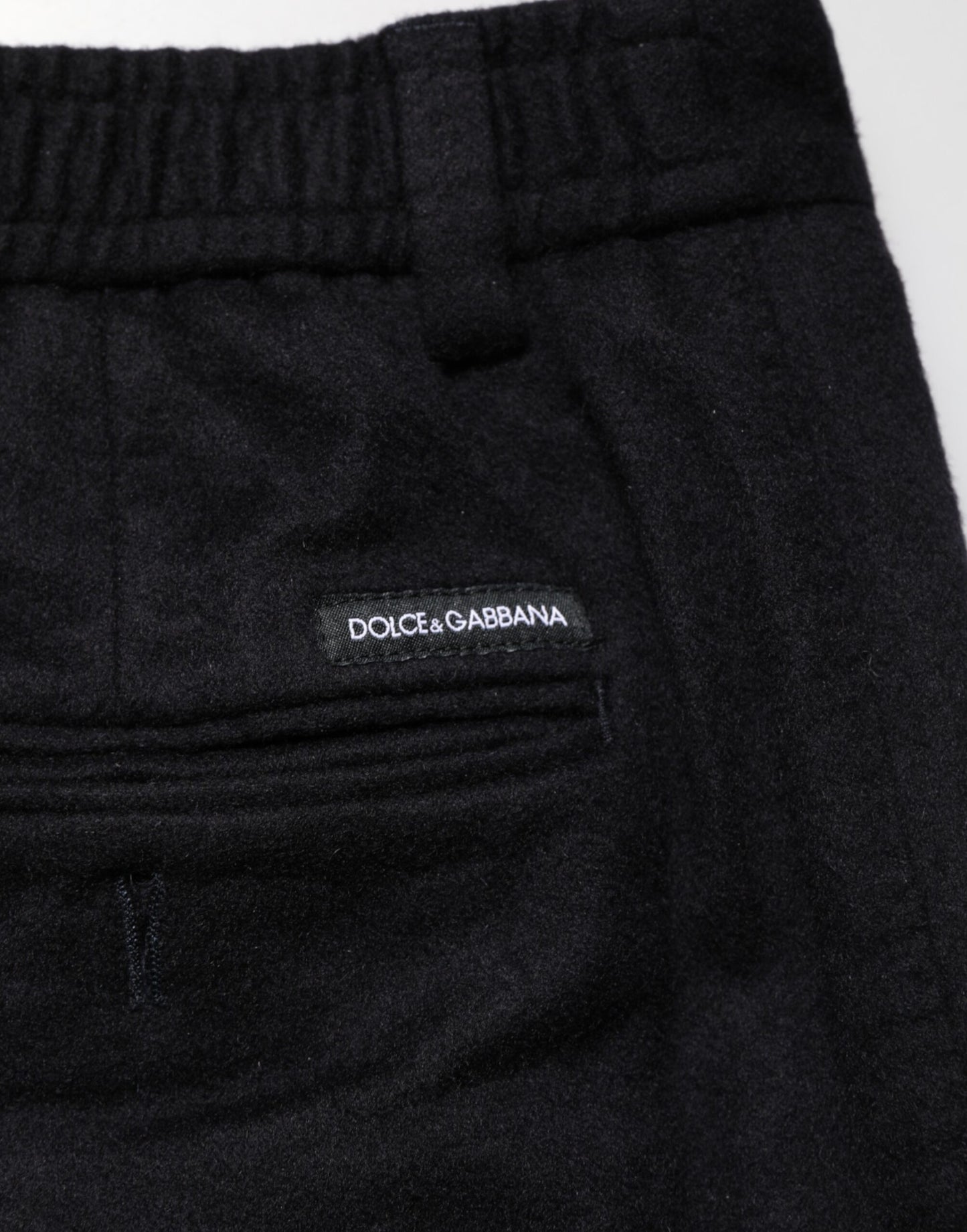 Dolce & Gabbana Black Cashmere Dress Formal Men Trouser Pants
