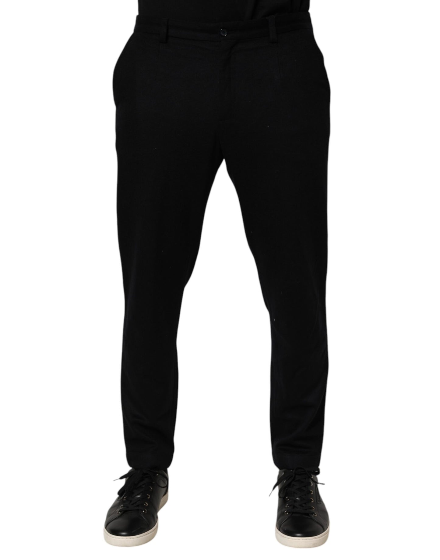 Dolce & Gabbana Black Cashmere Dress Formal Men Trouser Pants