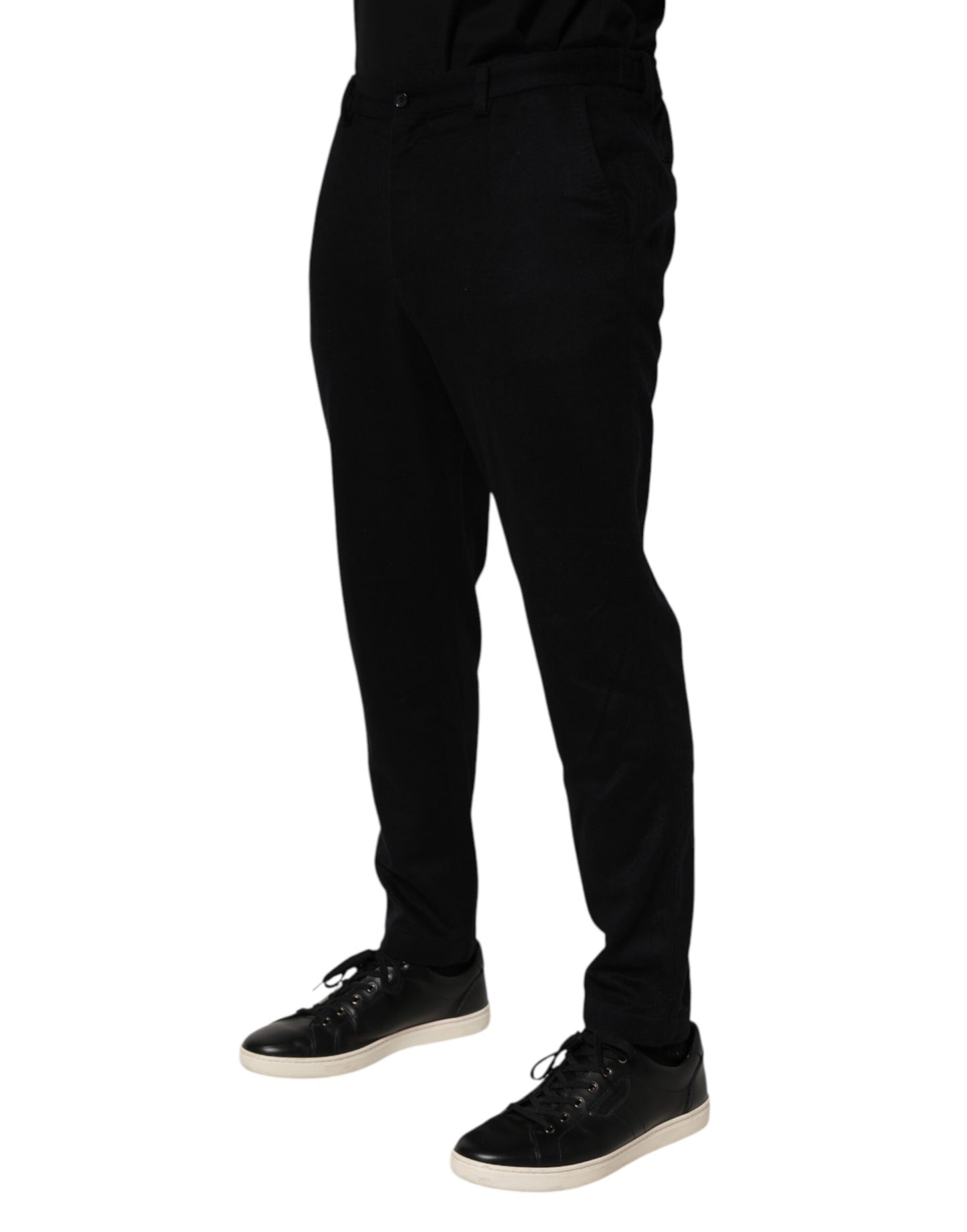 Dolce & Gabbana Black Cashmere Dress Formal Men Trouser Pants