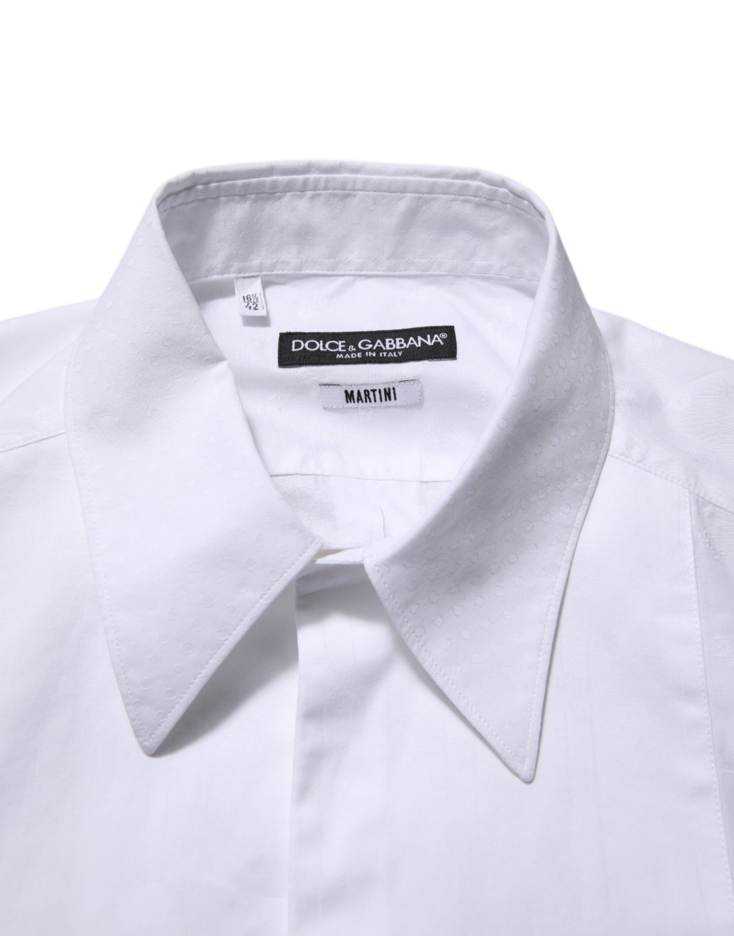 Dolce & Gabbana White Cotton MARTINI Bib Formal Dress Shirt