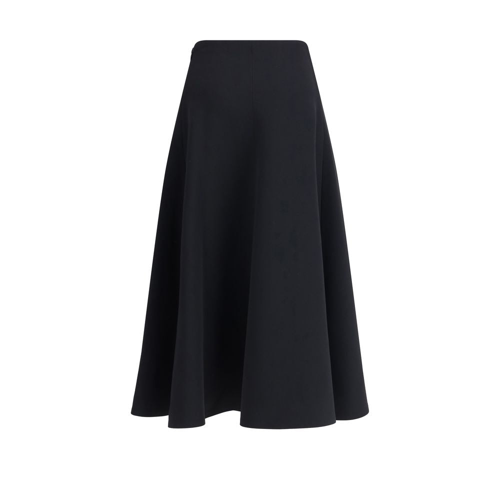 Jacquemus Black Cotton Midi Skirt
