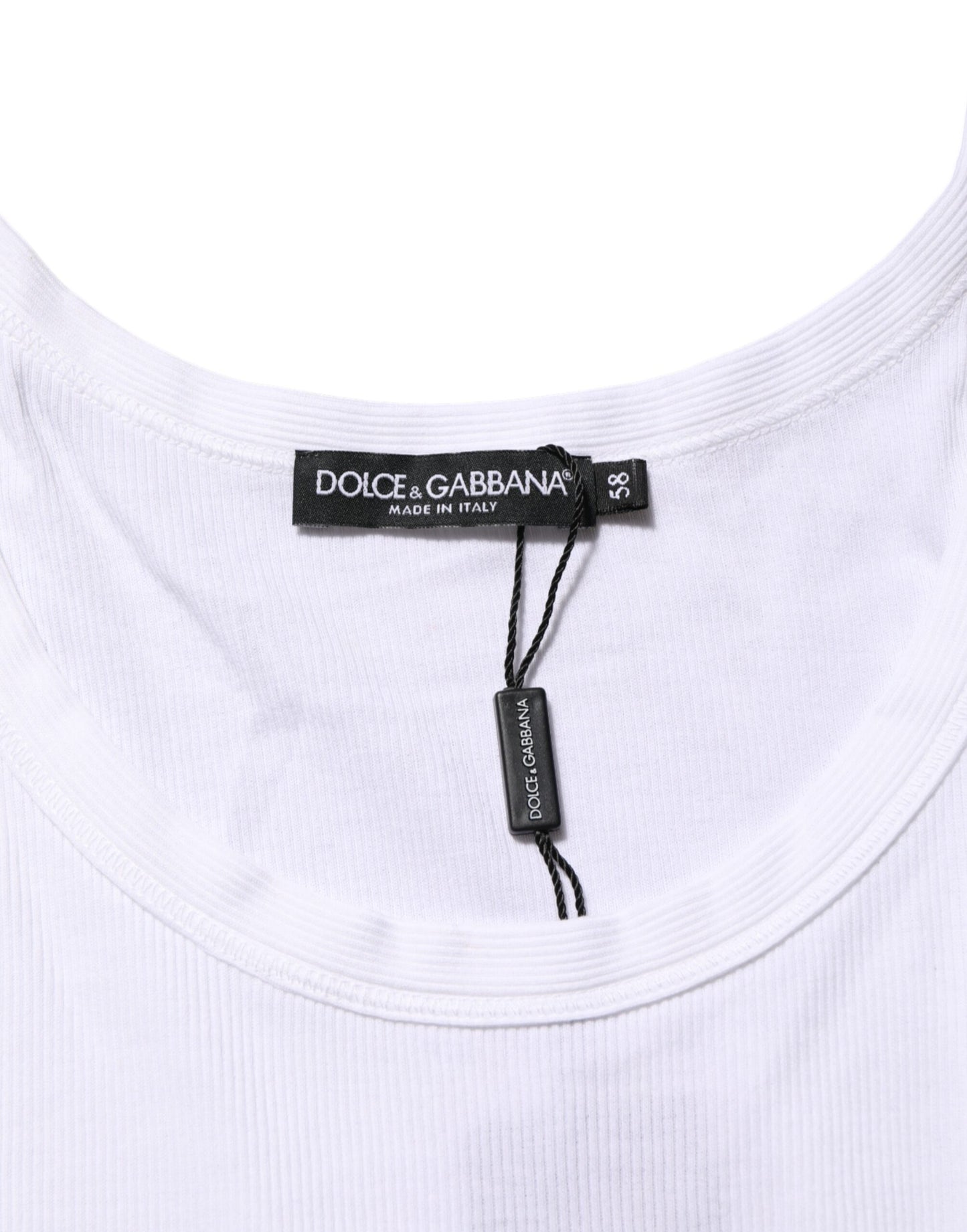 Dolce & Gabbana White Sleeveless Round Neck Tank T-shirt