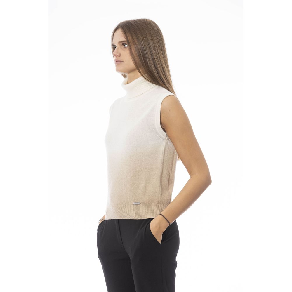 Baldinini Trend White Wool Sleeveles