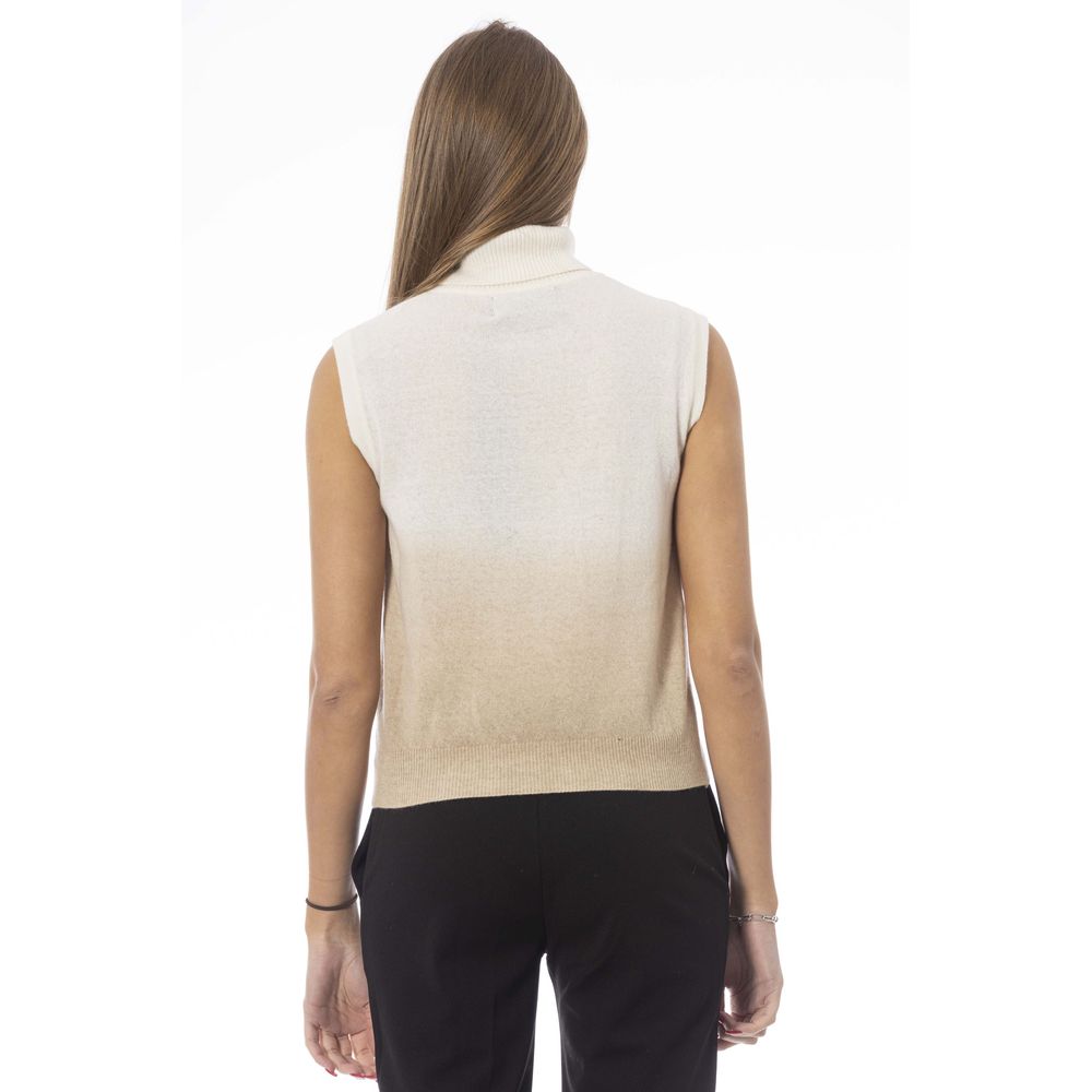 Baldinini Trend White Wool Sleeveles
