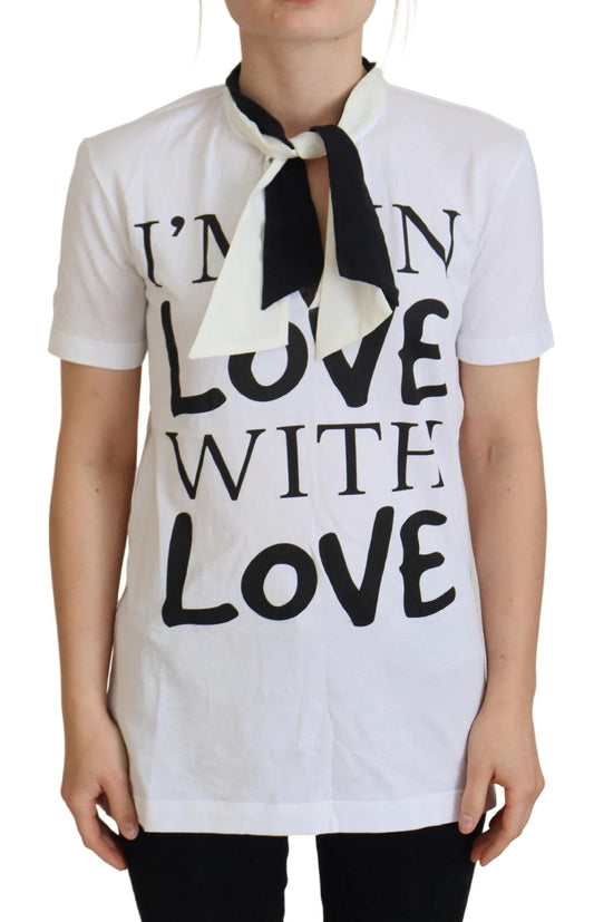 Dolce & Gabbana White Cotton LOVE Print Top Blouse T-shirt