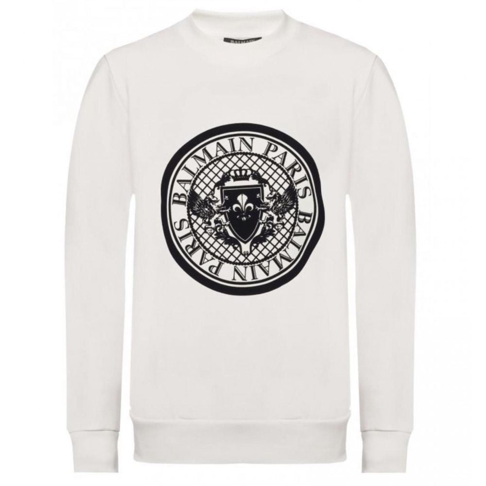 Balmain White Cotton Sweatshirt