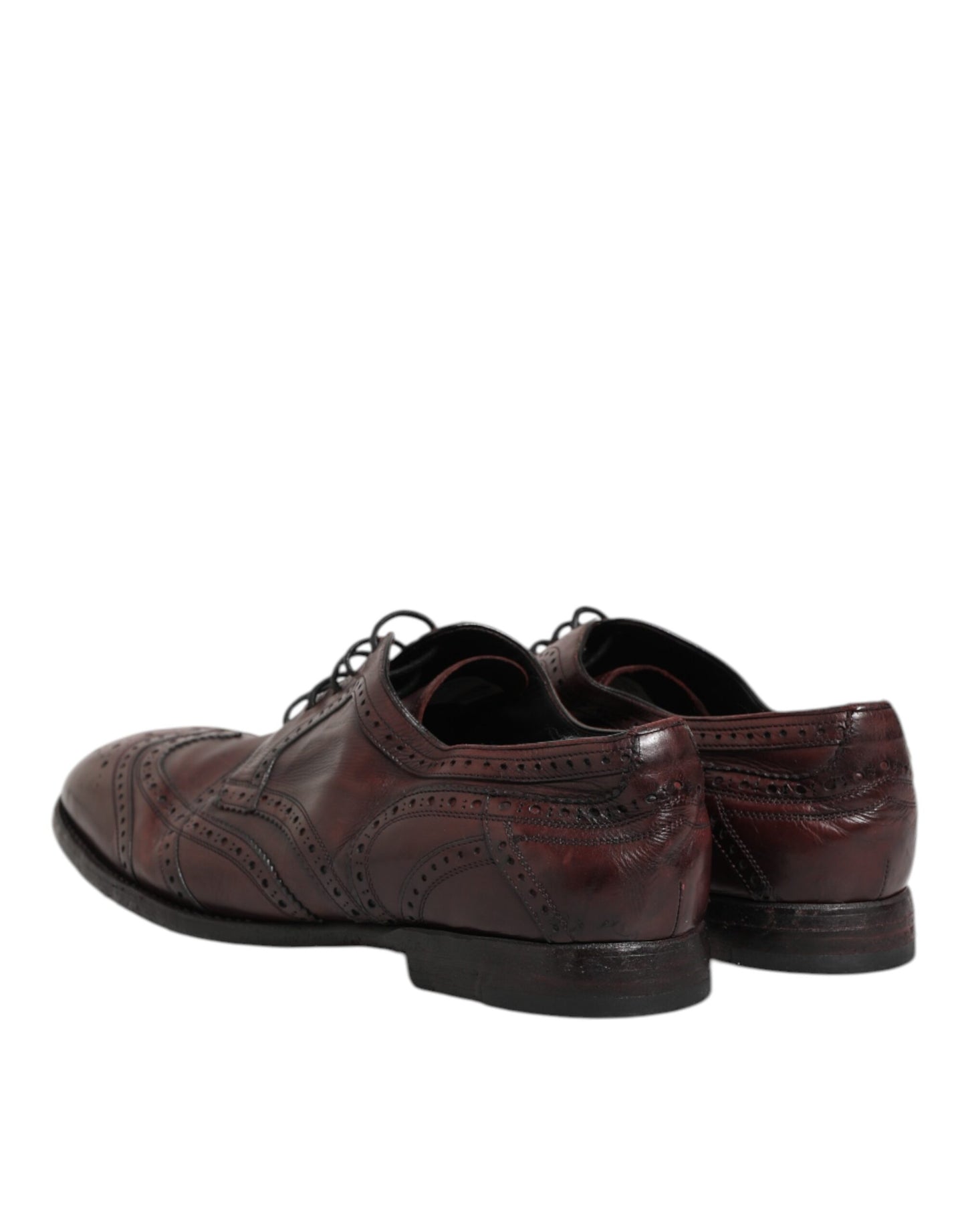 Dolce & Gabbana Bordeaux Leather Lace Up Dress Derby Shoes