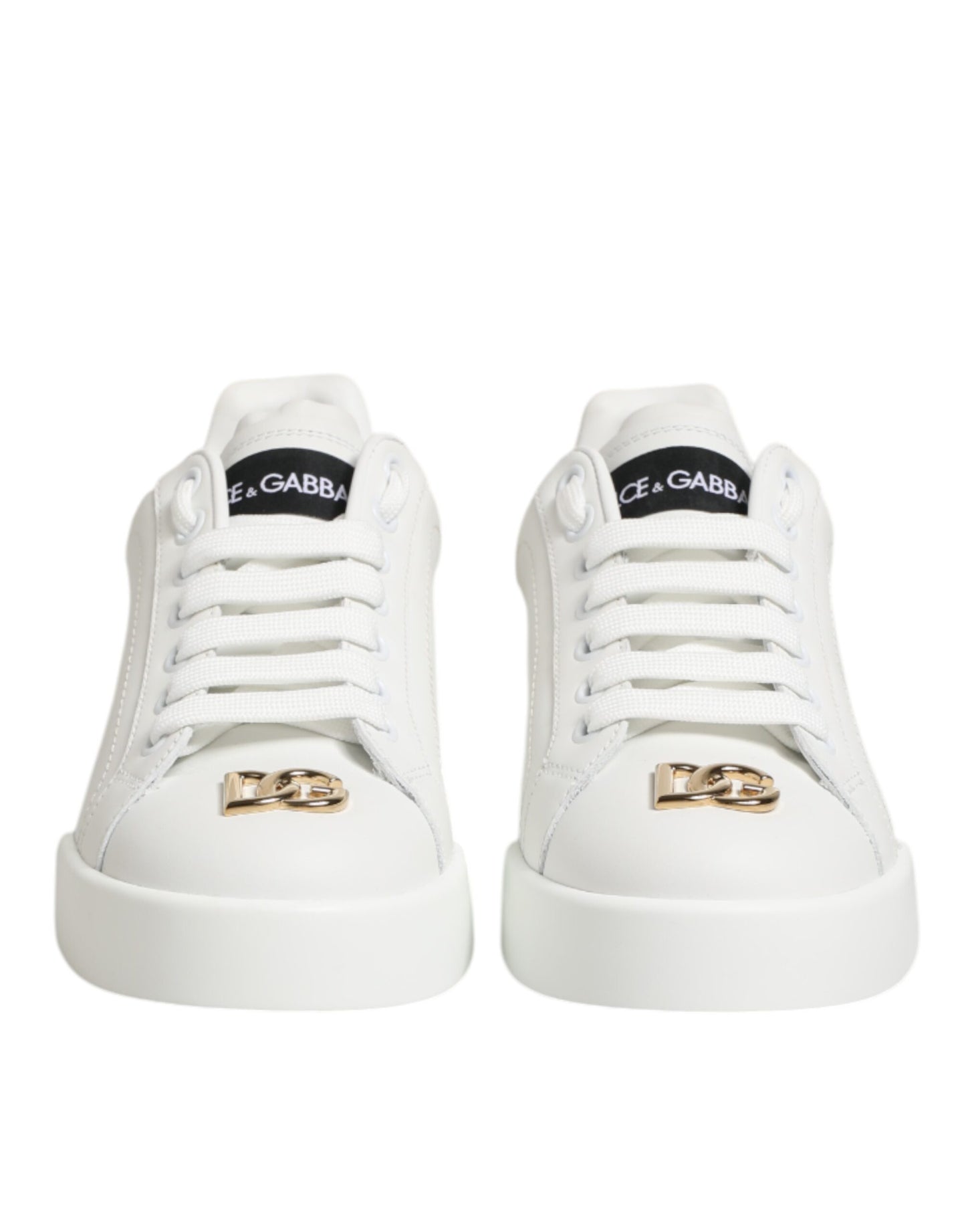 Dolce & Gabbana White DG Leather Low Top Sneakers Shoes
