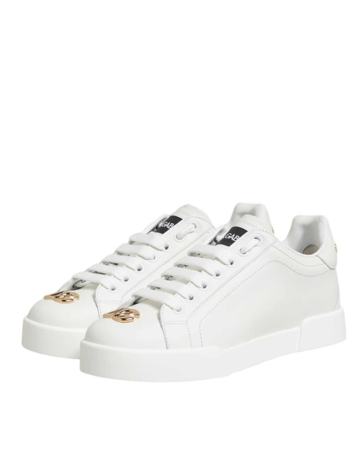Dolce & Gabbana White DG Leather Low Top Sneakers Shoes