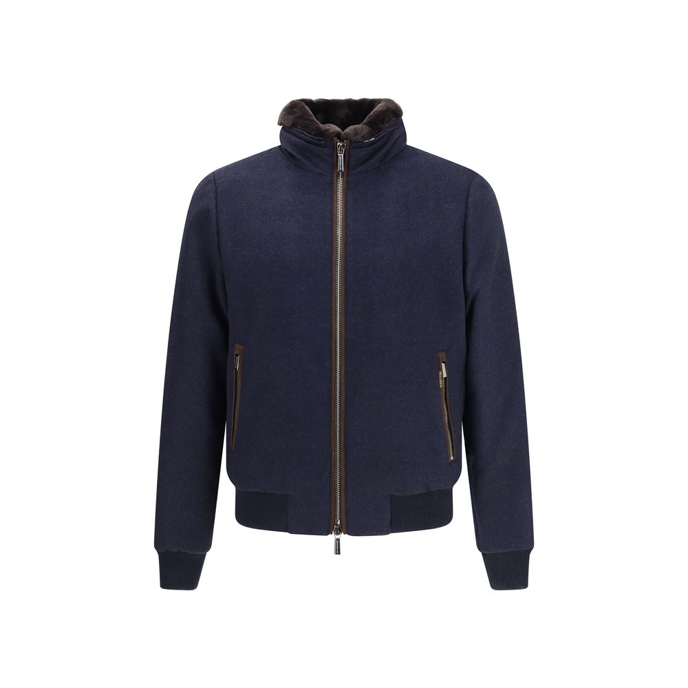MooRER Blue Cashmere Bomber