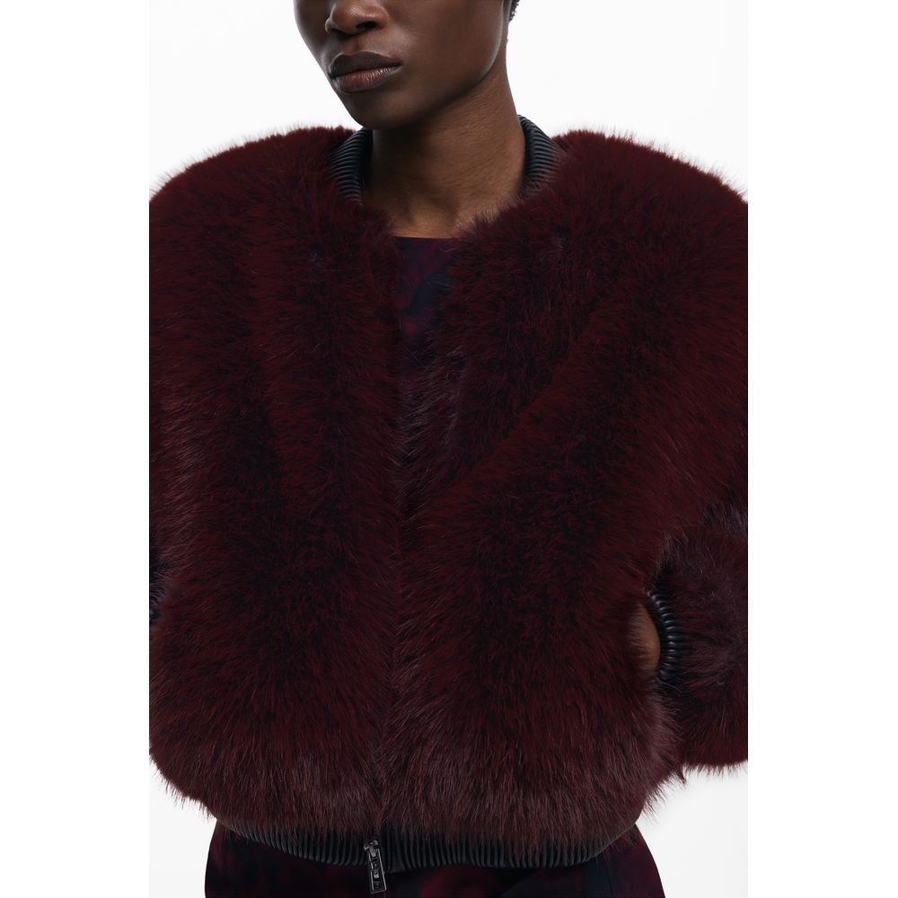 Desigual Red Polyester Jackets & Coat