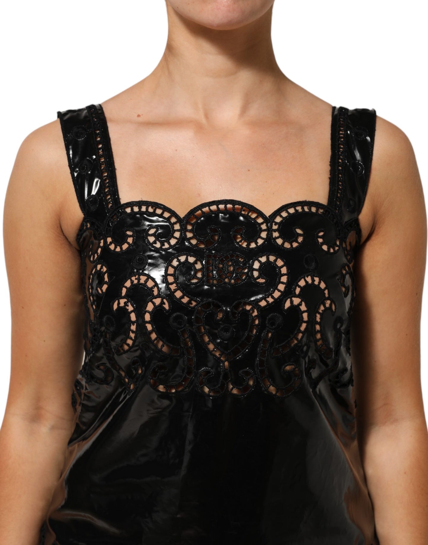 Dolce & Gabbana Black Cut Out A-line Sheath Mini Dress