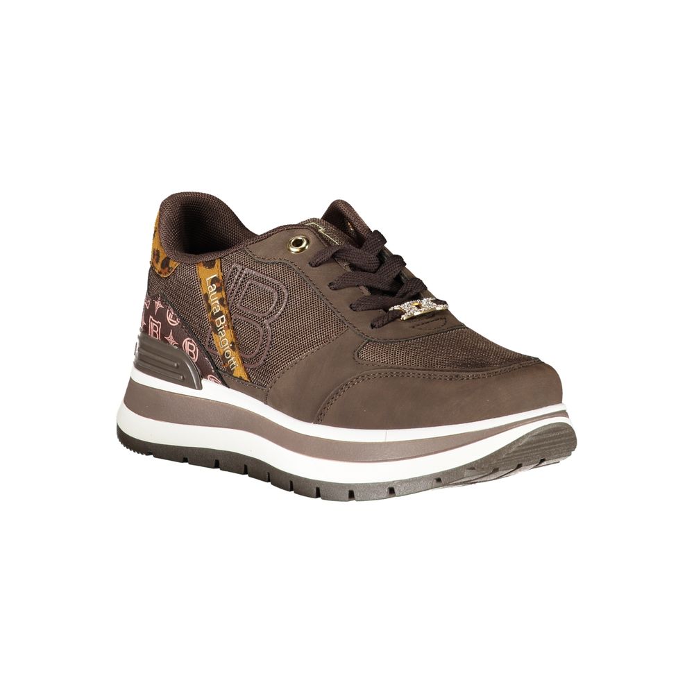 Laura Biagiotti Brown Polyester Sneaker