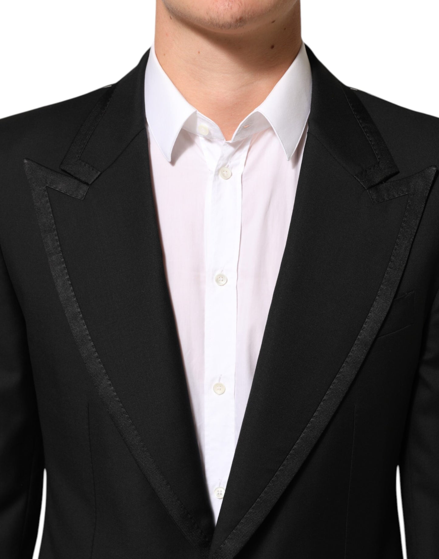 Dolce & Gabbana Black Wool 1 Button Suit Jacket Men Blazer