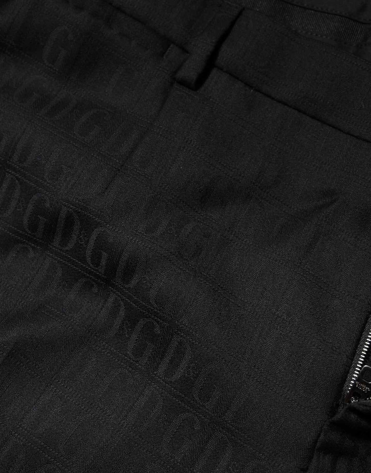 Dolce & Gabbana Black Wool Mid Waist Dress Men Trouser Pants