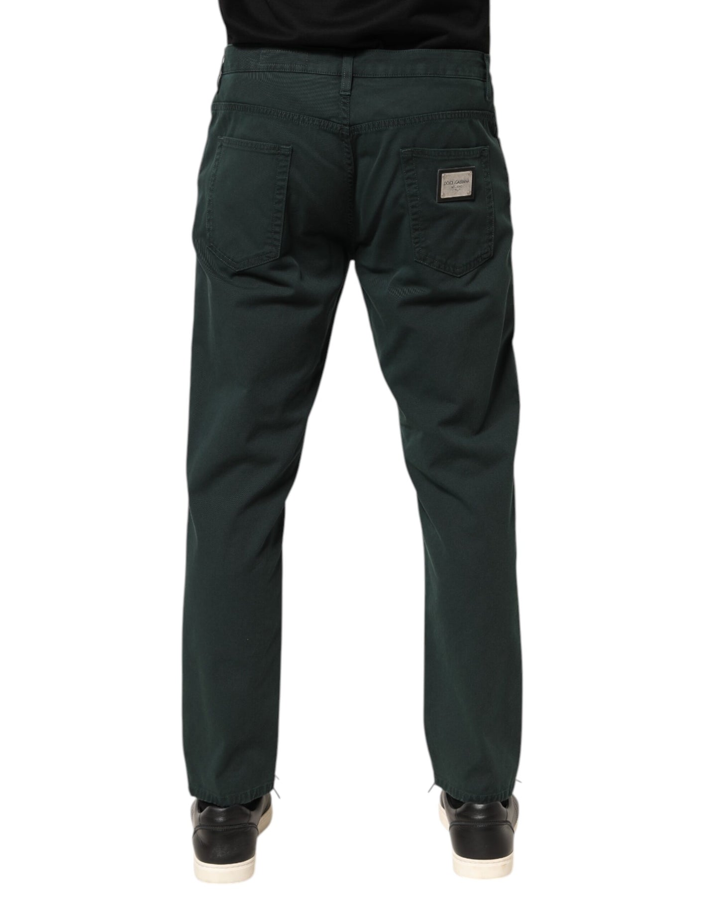 Dolce & Gabbana Green Cotton Stretch Men Loose Denim Jeans