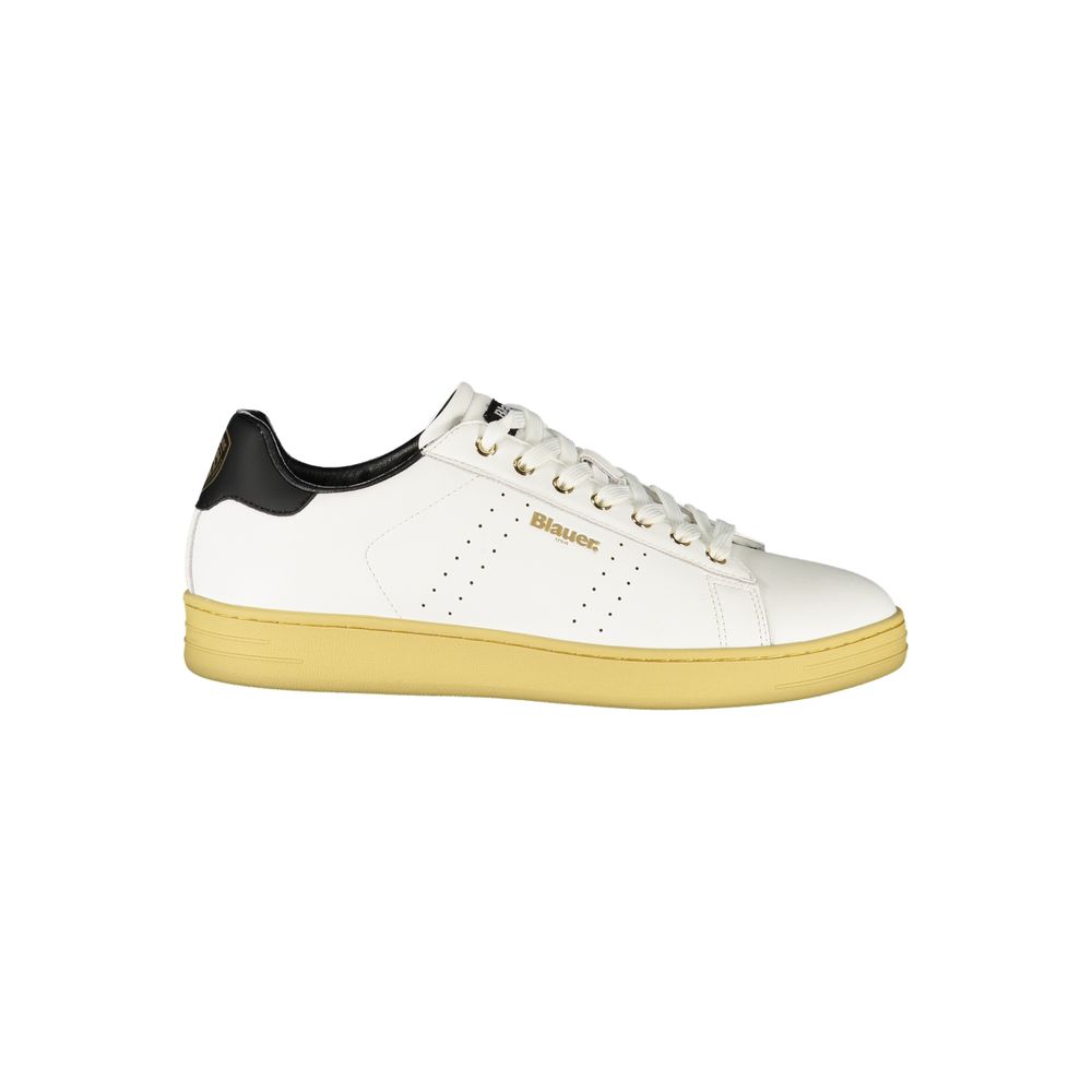 Blauer White Polyester Sneaker