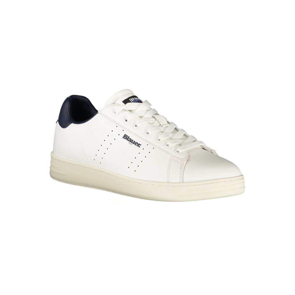 Blauer White Polyester Sneaker