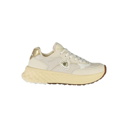 Blauer Beige Polyester Sneaker