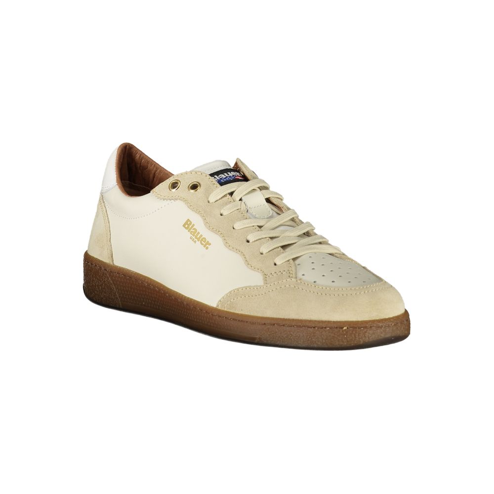 Blauer White Polyester Sneaker