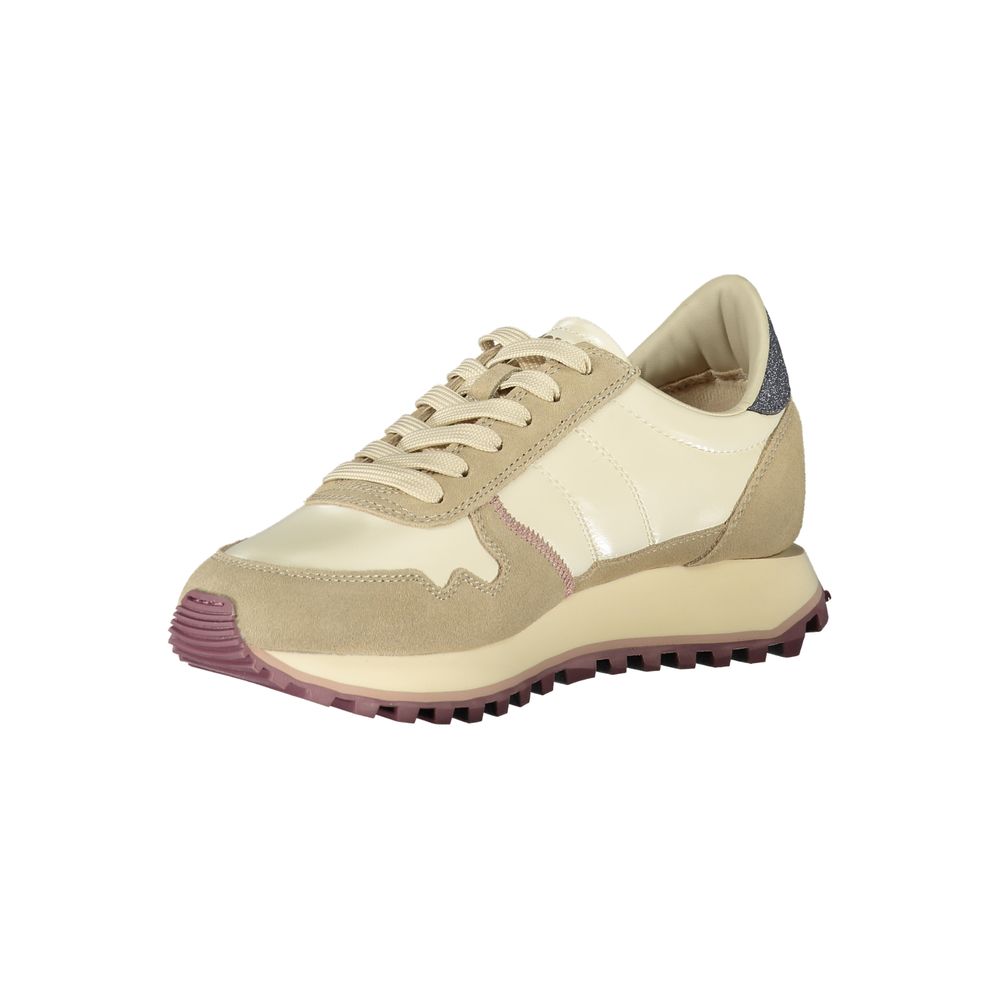 Blauer Beige Polyester Sneaker