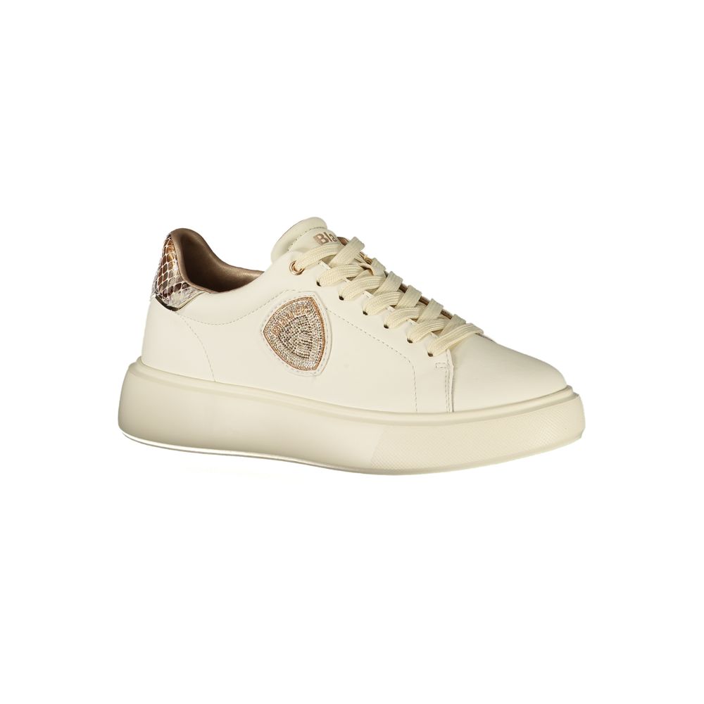 Blauer Beige Polyester Sneaker