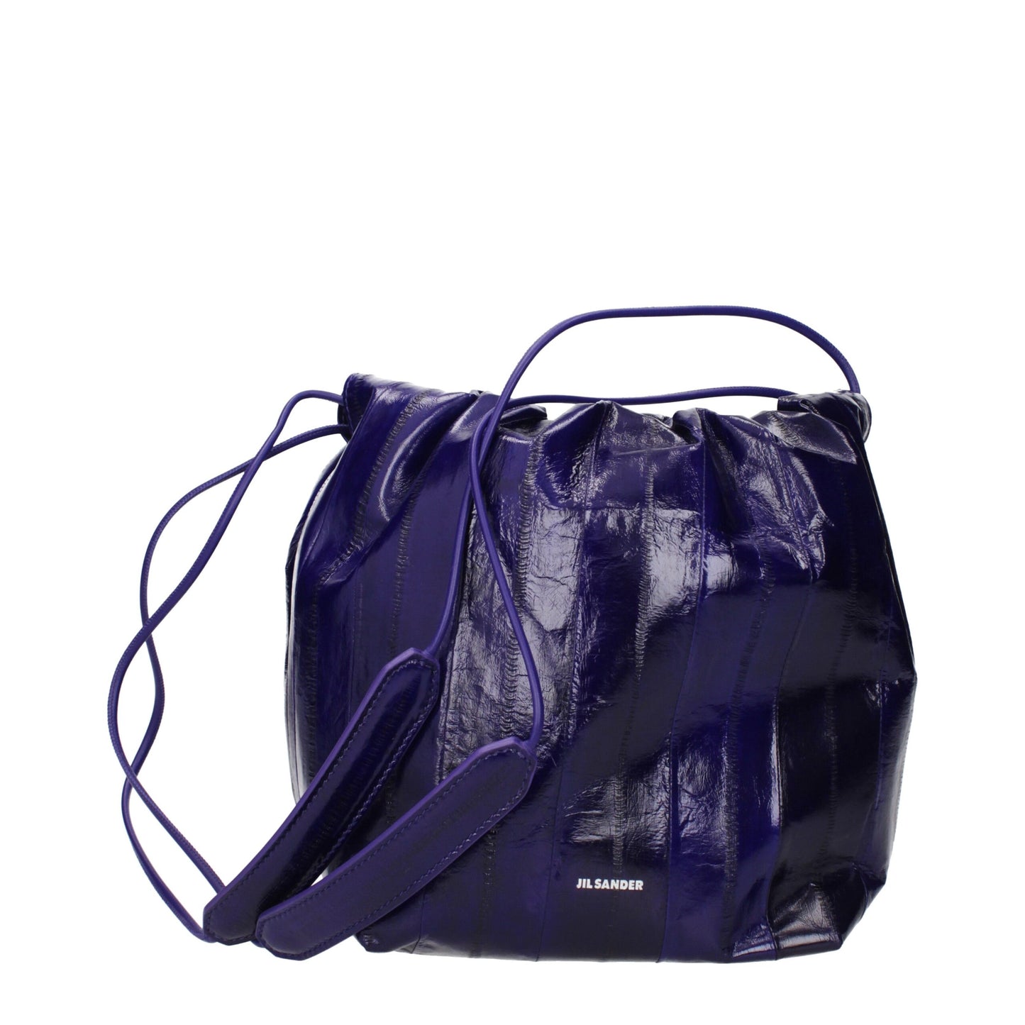Jil Sander Purple Leather Shoulder Bag