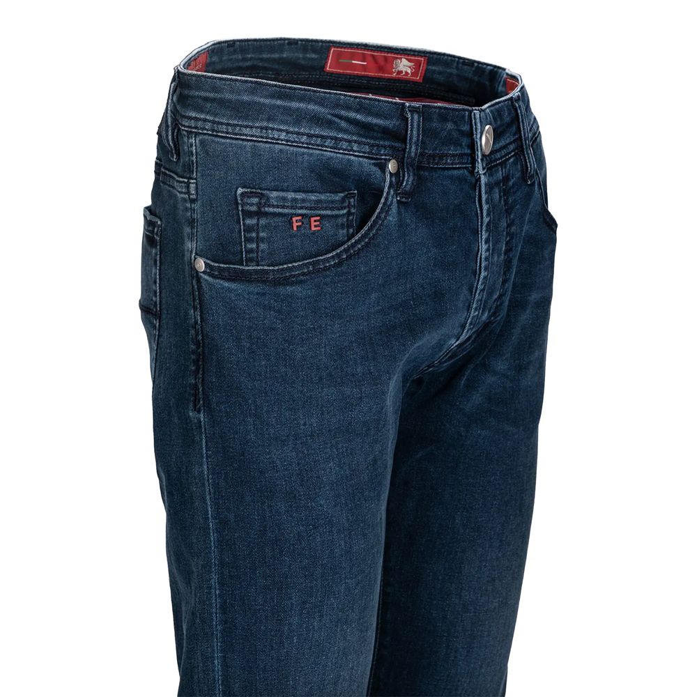 Tramarossa Blue Cotton Men's Slim-Fit Jean