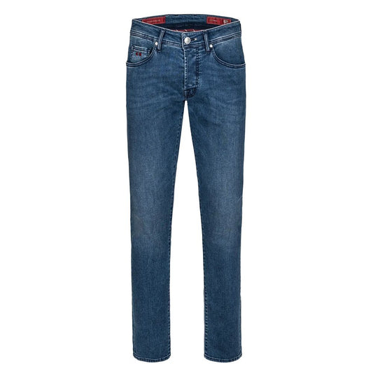 Tramarossa Blue Cotton Men's Slim-Fit Jeans