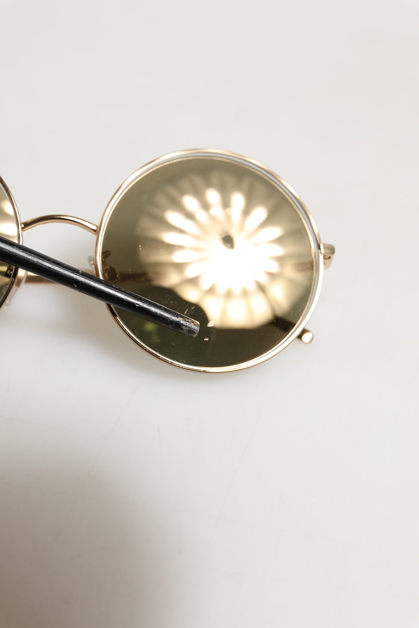 Dolce & Gabbana DG2215K Gold Plated Round Lenses Shade Eyewear Sunglasses