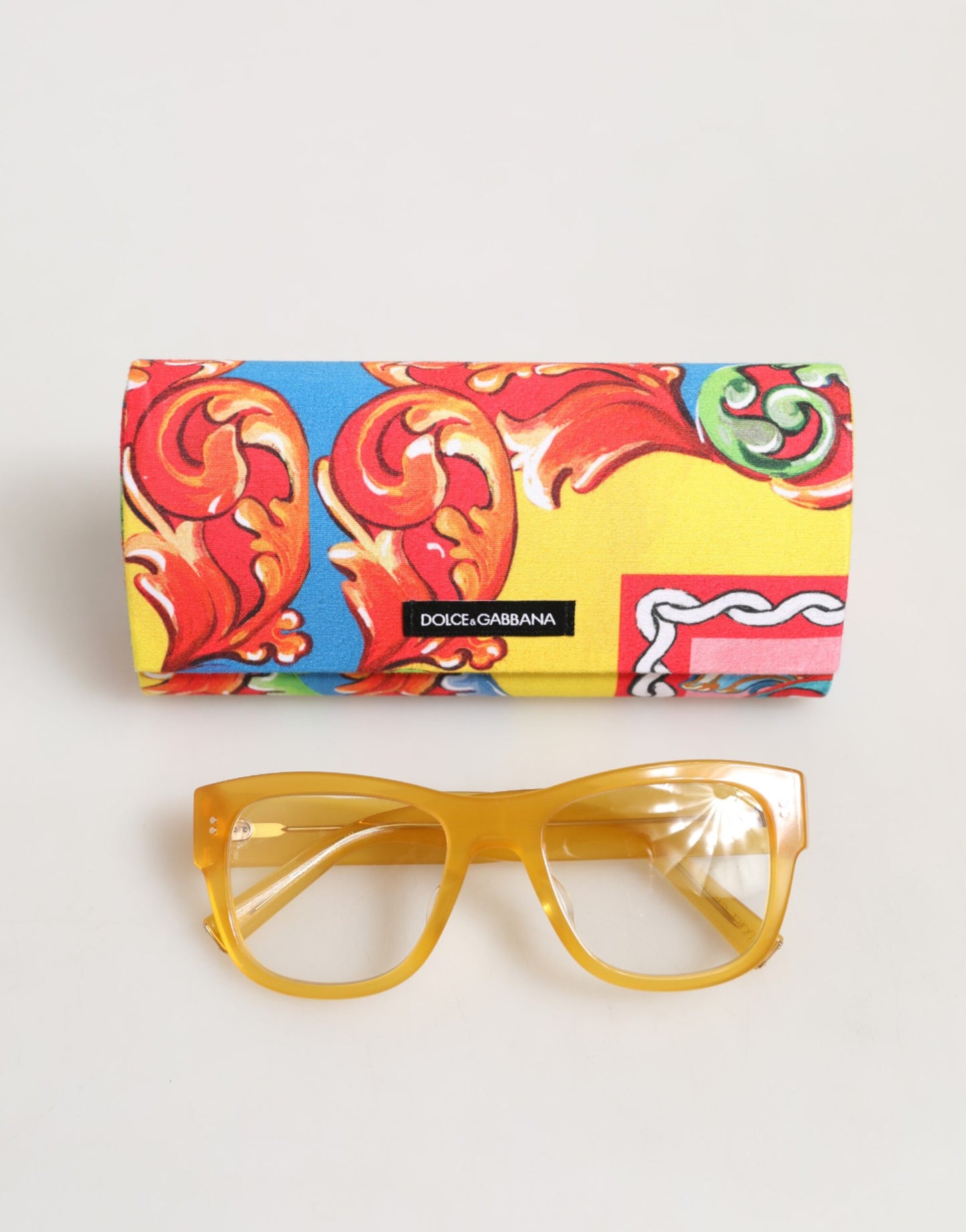 Dolce & Gabbana DG4338F Yellow Acetate Eccentric Sartorial Sunglasses
