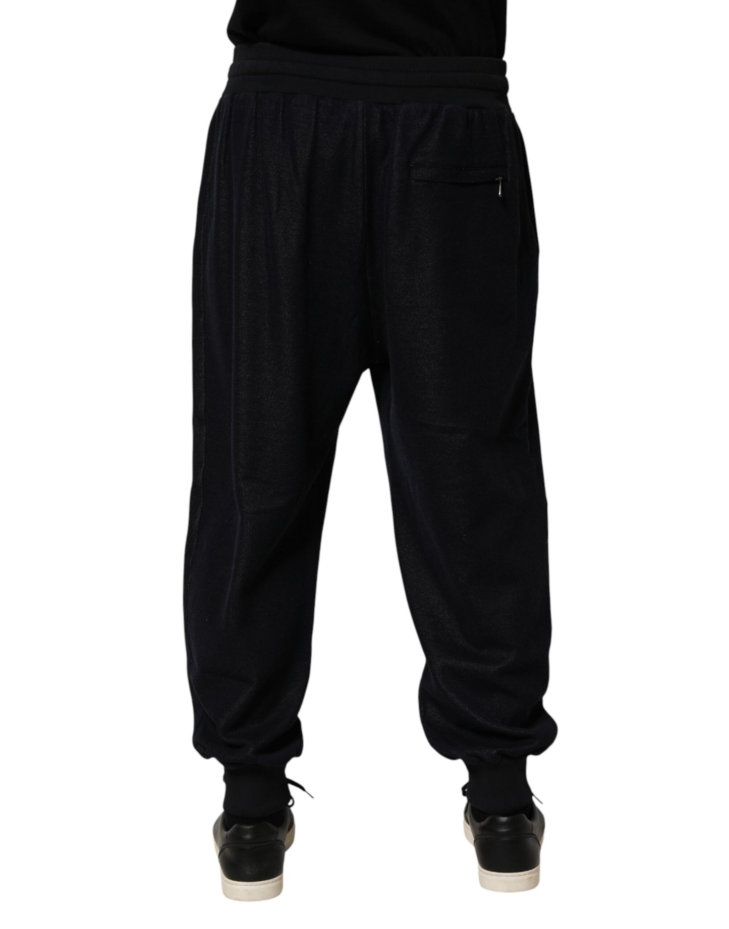 Dolce & Gabbana Black Cotton Blend Drawstring Jogger Jogger Pants