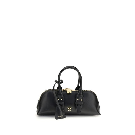 PINKO Black Calf Leather Bos Taurus Handbag
