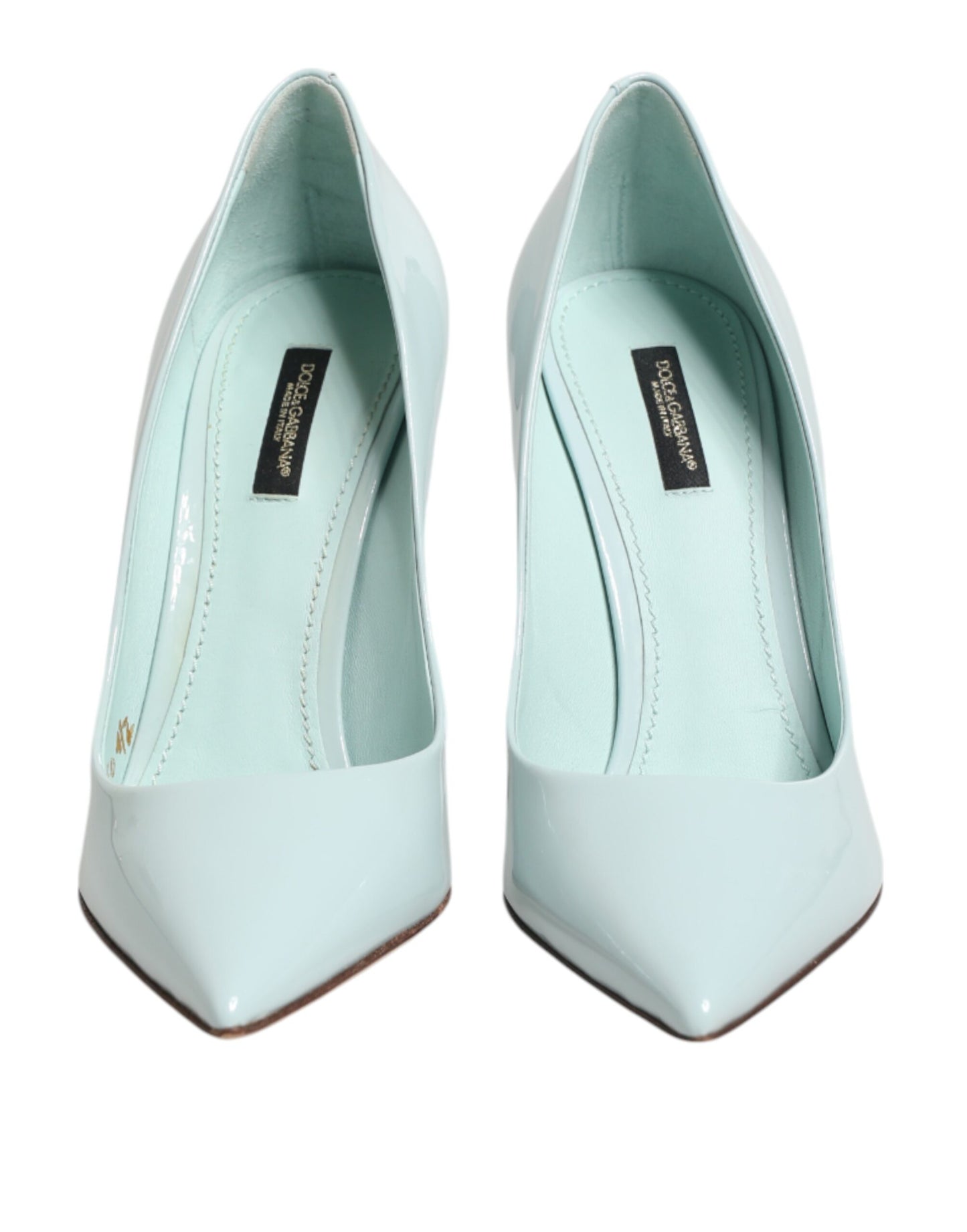 Dolce & Gabbana Mint Green Leather Stiletto Heels Pumps Shoes