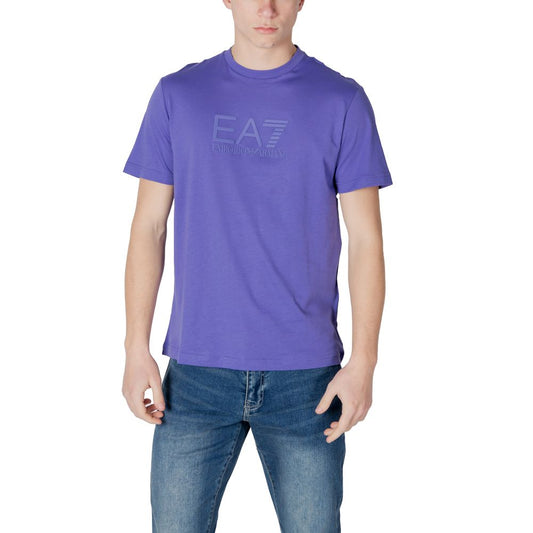 EA7 Emporio Armani Purple Cotton Polo Shirt