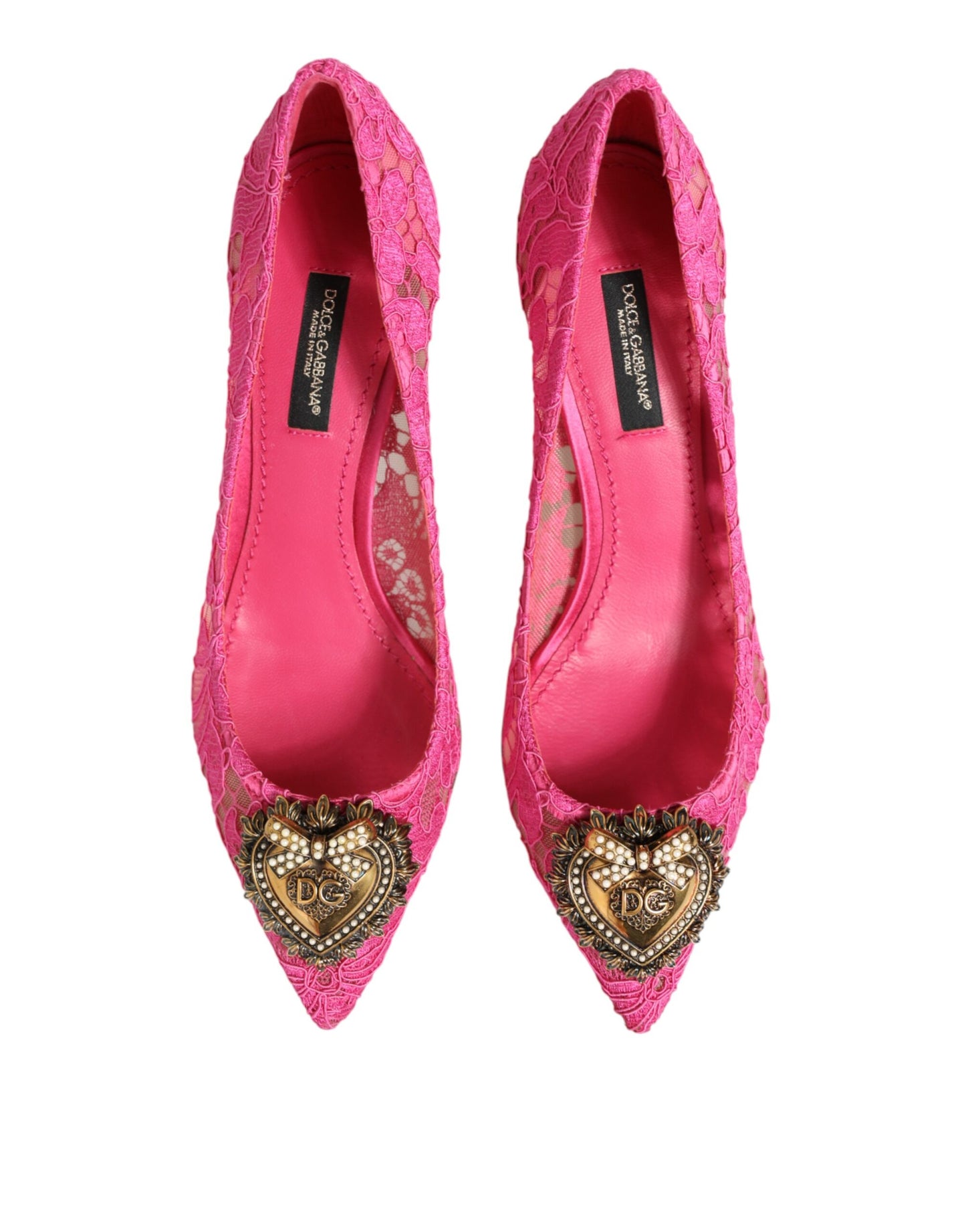 Dolce & Gabbana Pink Taormina Lace DEVOTION Pumps Shoes