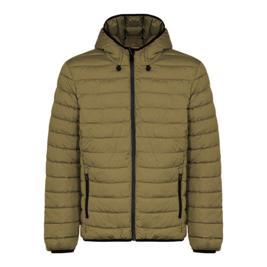 Suns Green Polyester Men's Quilted Jacket